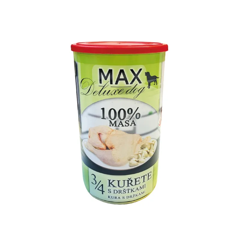 Konzerva Max Deluxe 3/4 kuřete  s držťkami 1 200 g