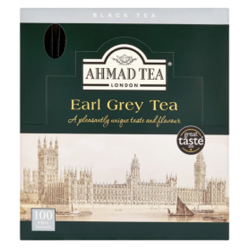 Ahmad Tea Earl Grey – Čierny čaj s bergamotom, 100 x 2 g (alu prebal)