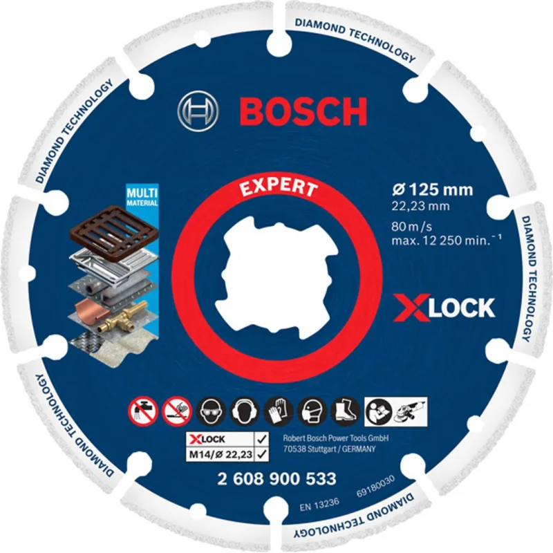 Diamantový rezný kotúč Bosch EXPERT Diamond Metal Wheel X-LOCK 125 mm 1 ks 2608900533
