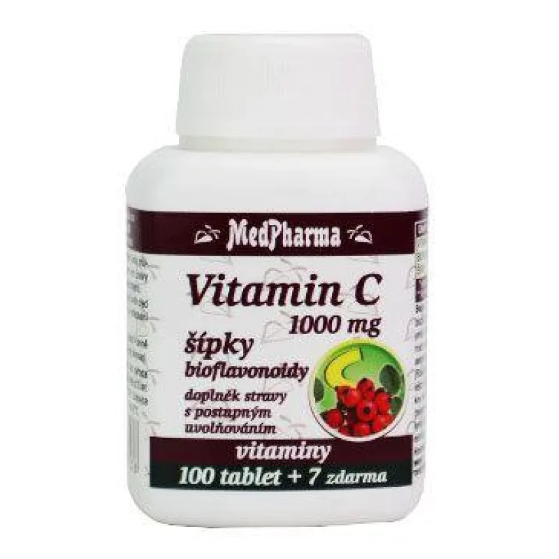 Vitamín C s šípkami 1000mg 100+7tbl zdarma MedPharma