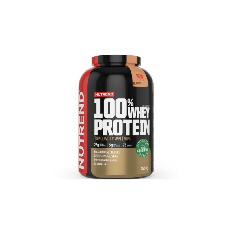 100% WHEY PROTEIN - ledová káva 2,25kg NUTREND