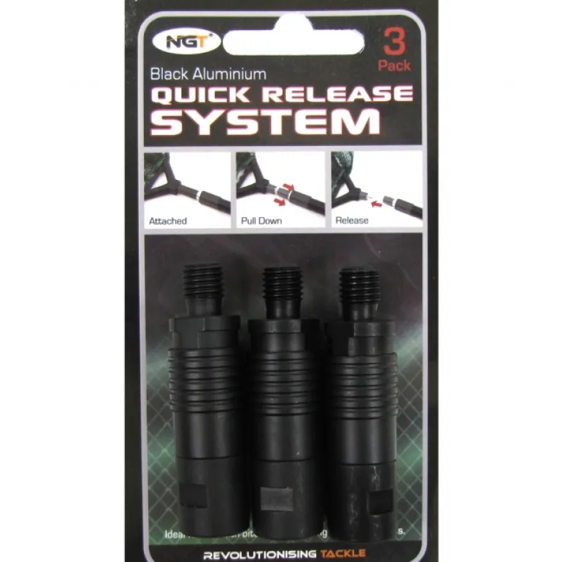 NGT Quick Release System-Rýchlospojka 3ks čierne Aluminium