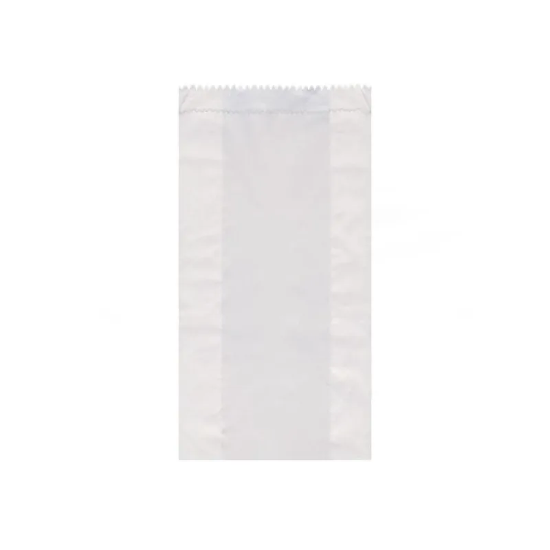 Papierové vrecko s bočným skladom biele 12+5 x 24 cm 1kg [1000 ks]