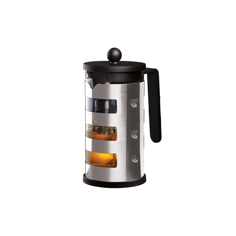 BERLINGERHAUS 600 ml French press tea and coffee pot, Black Silver Collection