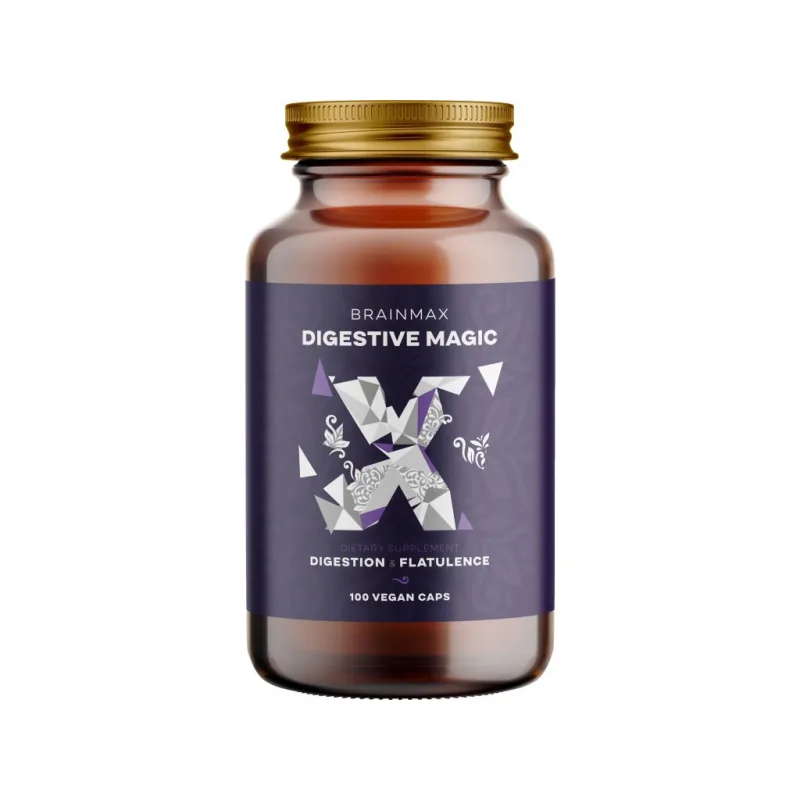 TRÁVÍCÍ ENZYMY - Digestive magic - 100 kapslí  BRAINMAX