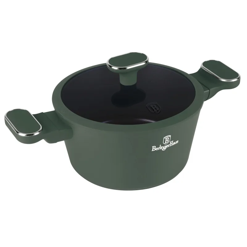 BERLINGERHAUS Kastrol s titanovým povrchem a poklicí 20 cm Matte Green Collection