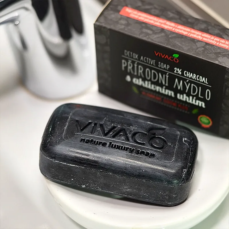 VIVACO Přírodní mýdlo s aktivním uhlím CHARCOAL 2% 100 g