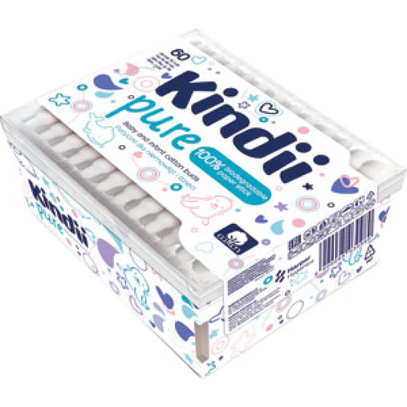 Kindii vatové tyčinky Bio 60 ks