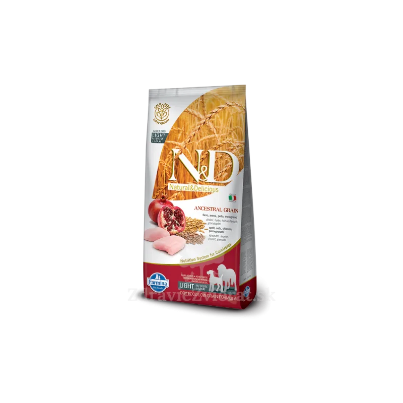 Farmina N&D Dog AG Medium & Maxi Light Chicken, Spelt, Oats & Pomegranate 2,5 kg