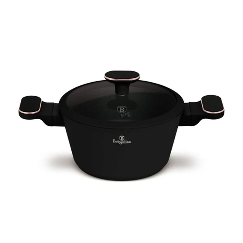 BERLINGERHAUS Cacerola con superficie de titanio y tapa 20 cm Colección Black Rose