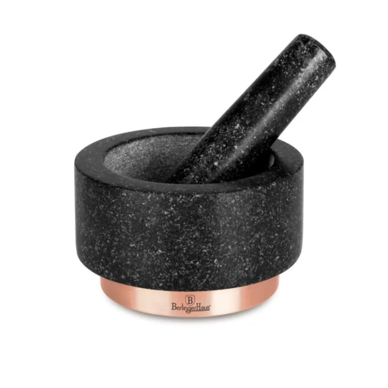 BERLINGERHAUS Granite mortar, 14 x 8 cm, Black Rose Collection