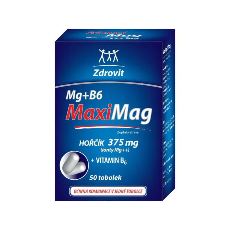 MaxiMag Hořčík 375 mg + B6 50 tob.