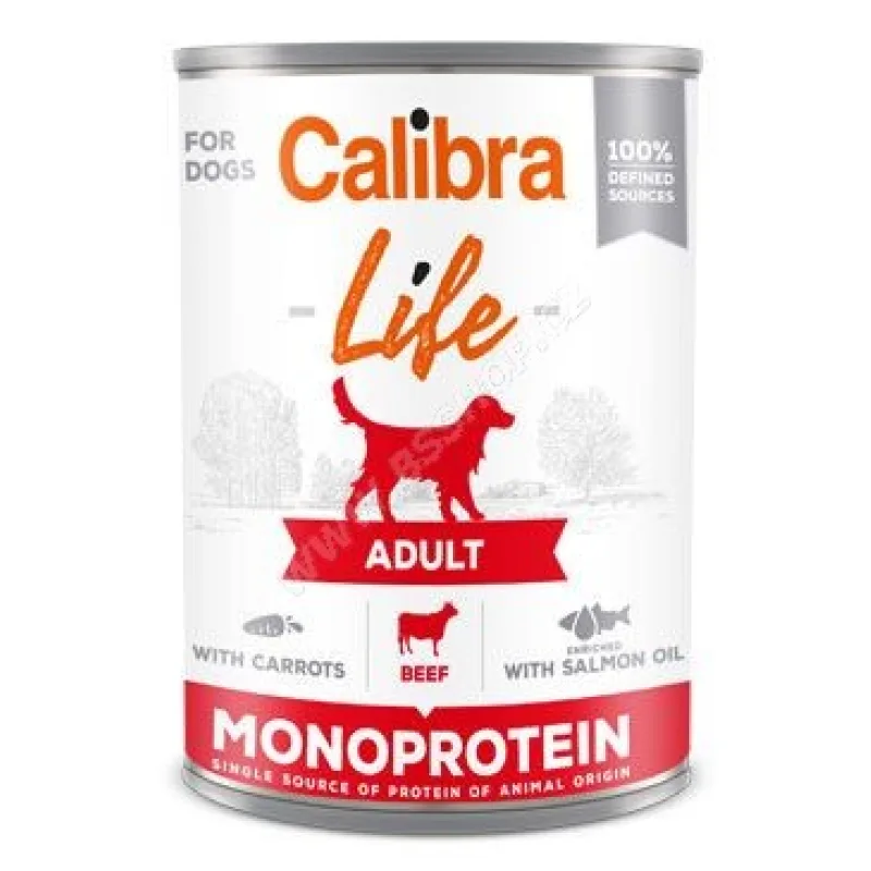 Calibra Dog Life  konzerva Adult Beef with carrots 400g