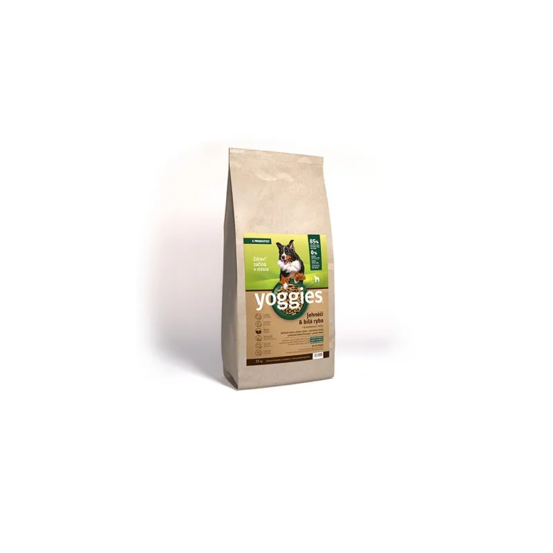 15 kg Yoggies Jehněčí maso&bílá ryba, granule lisované za studena s probiotiky  #doprava zdarma