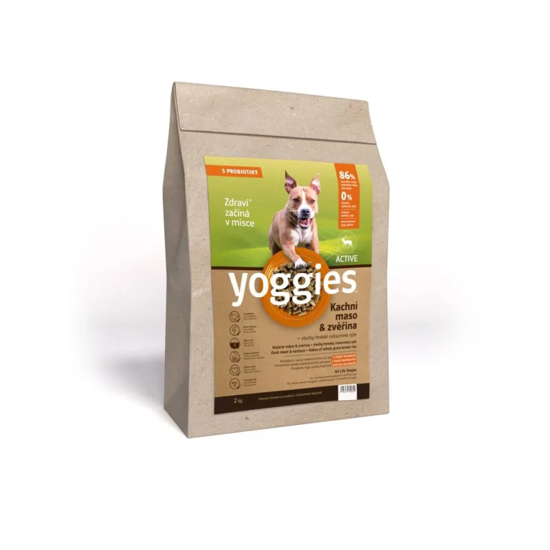 Yoggies GRANULE lisované za studena Active, kachna a zvěřina, 2 kg