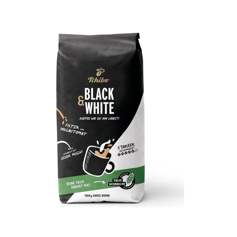 Tchibo káva BLACK & WHITE zrnková káva 1 kg  - originál z Německa