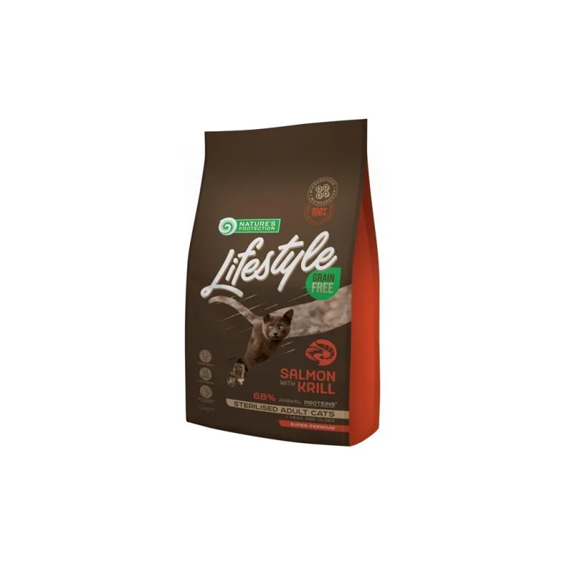 Nature's Protection Cat Dry LifeStyle GF Sterilised Salmon 1,5 kg