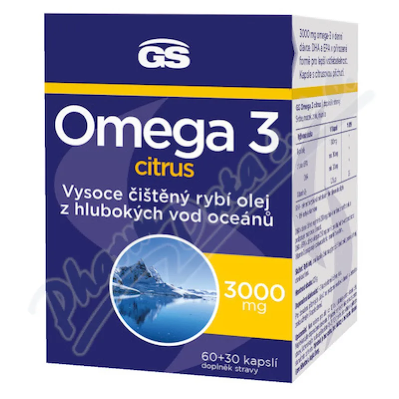 GS Omega 3 citrus, 60+30 kapslí