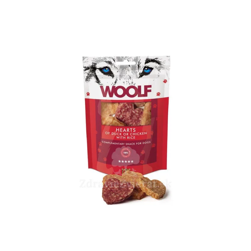 Woolf Snacks Duck & Chicken Hearts 100 g