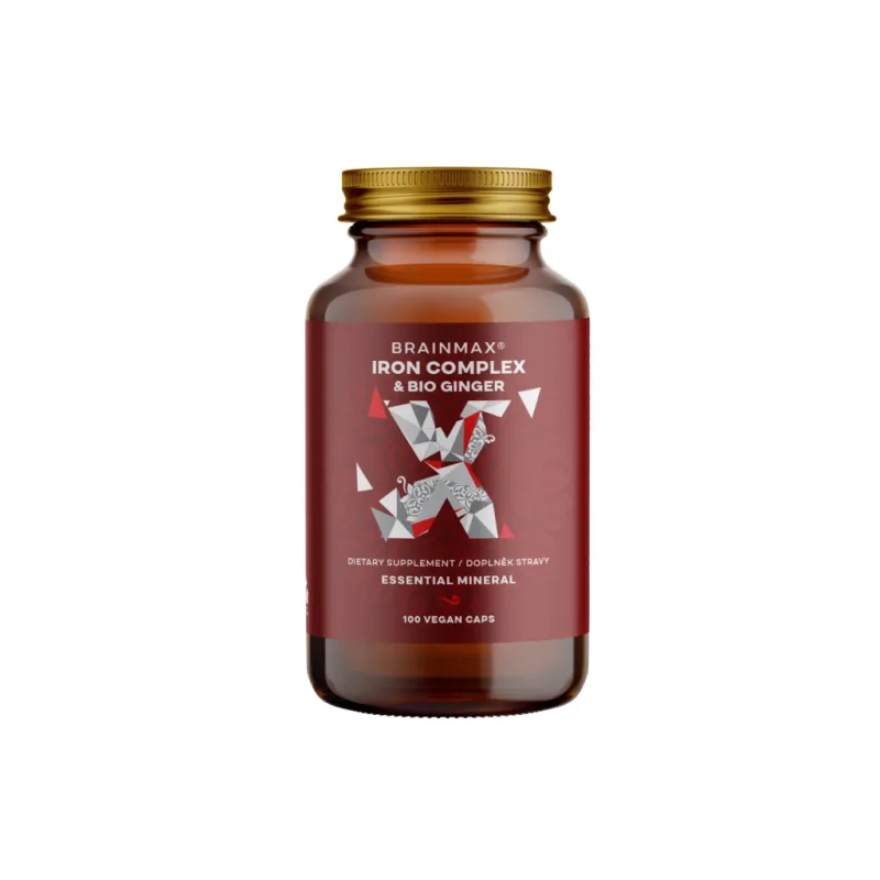 Železo Bisglycinát - Iron Complex, 25 mg, 100 kaps. BRAINMAX