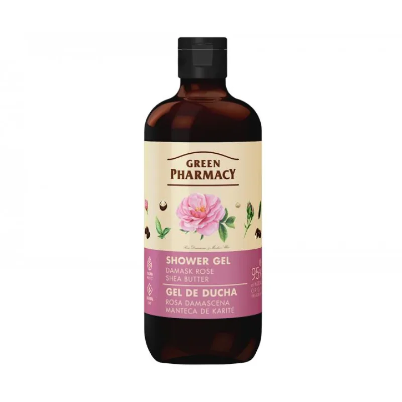 Sprchov gl s damaskou ruou a bambuckm maslom Green Pharmacy Shower Gel - 500 ml