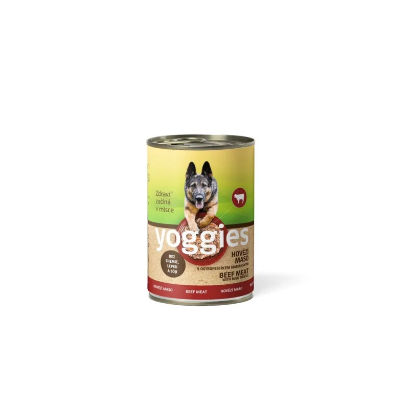 400g Yoggies hovězí konzerva s ostropestřcem mariánským