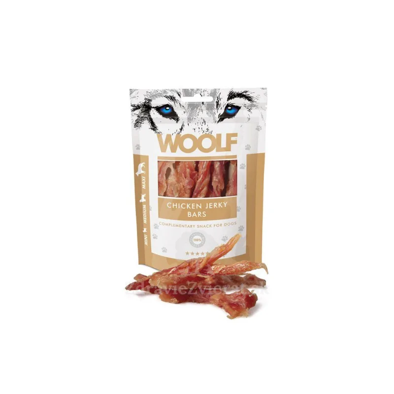 Woolf Snacks Chicken Jerky Bars 100 g
