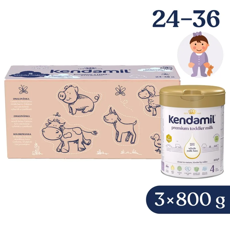 Kendamil Premium 4 HMO 3x800g+dárek