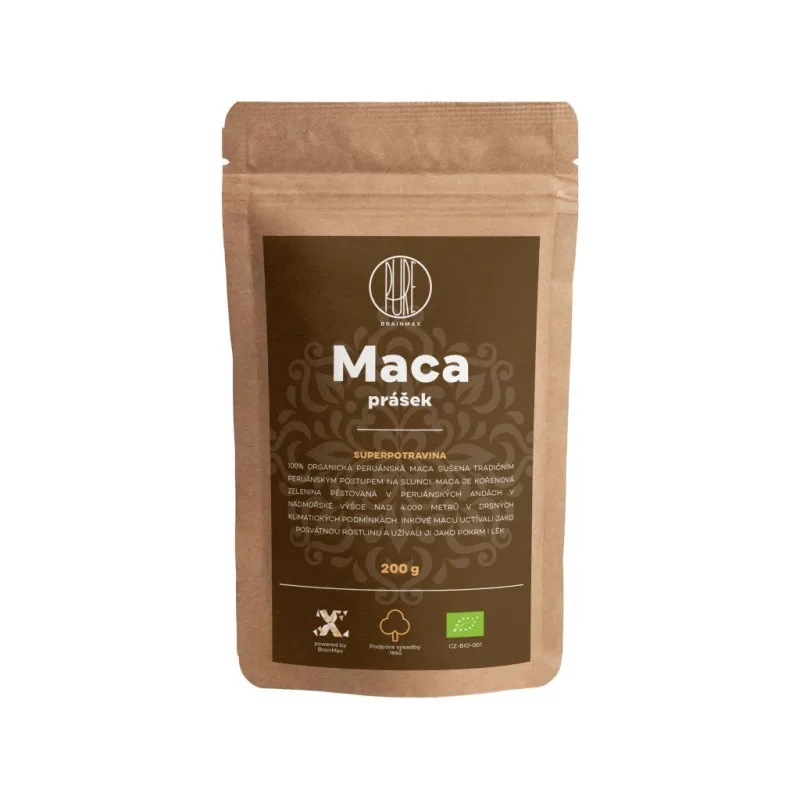 Maca BIO prášek 200 g BRAINMAX – náhled 1