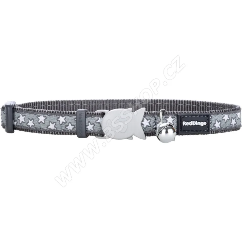 Obojek pro kočky - Stars White on Grey