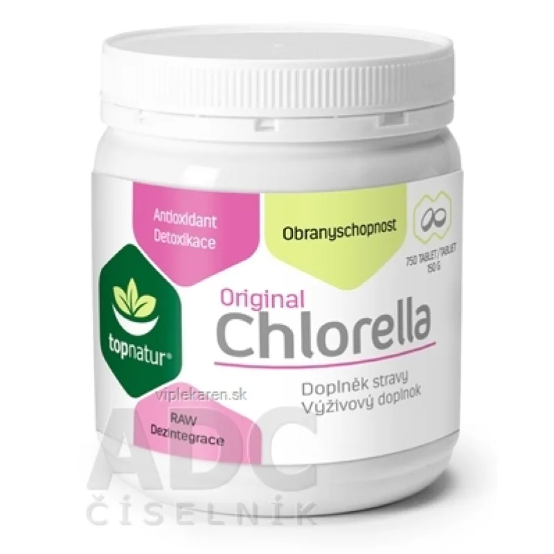 topnatur CHLORELLA Original tbl (hmotnosť obsahu 150 g) (inov.2017) 1x750 ks