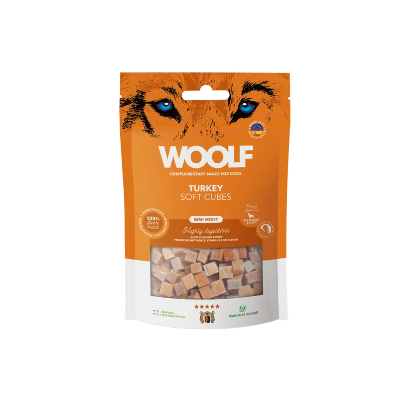 WOOLF Soft Cubes - Turkey/krocan (monoprotein) 100g