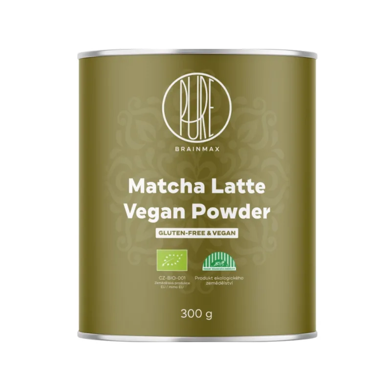 MATCHA LATTE VEGAN POWDER - instantní nápoj BIO 300 g BRAINMAX PURE