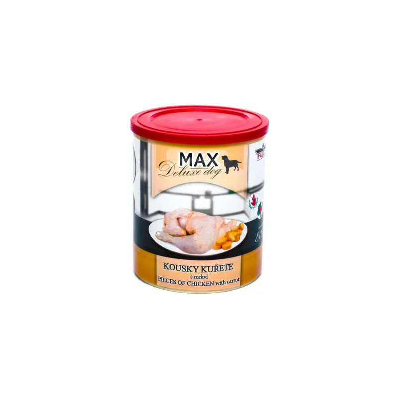 Konzerva MAX kousky kuřete s mrkví 800g