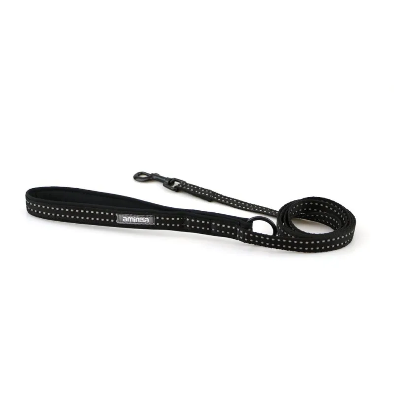 Aminela Sport & City jednoduché vodítko nepodšité pro malá plemena 16mm x 150cm - černá