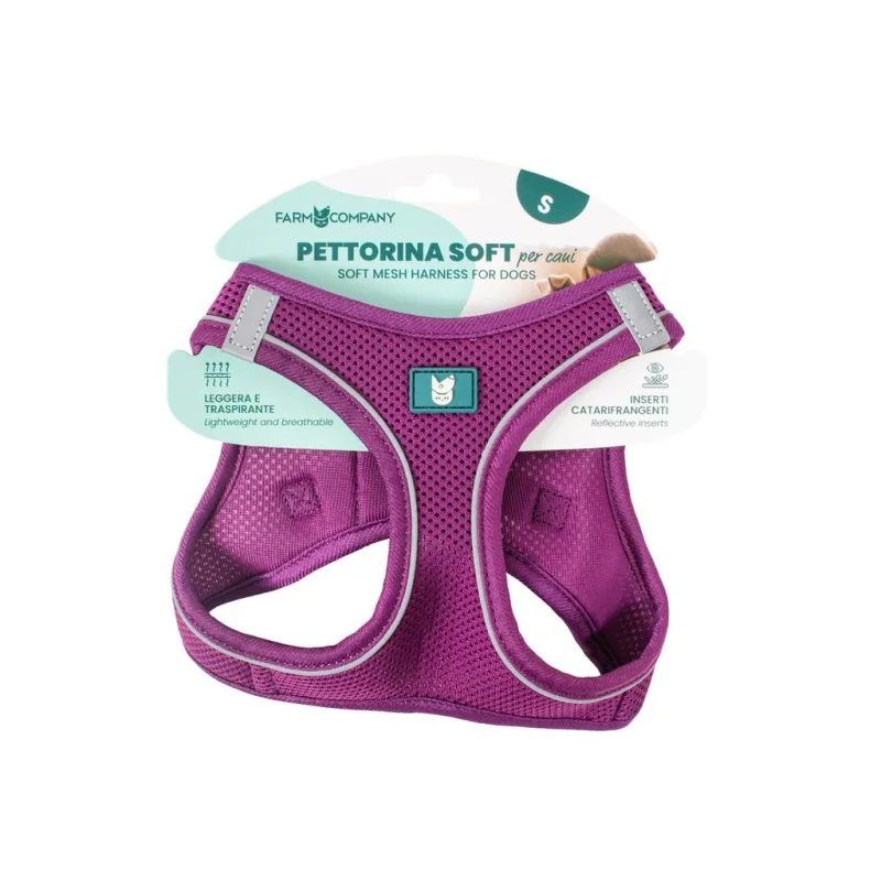 Farm company soft mesh postroj pro psy fialový 2XS 28-32cm