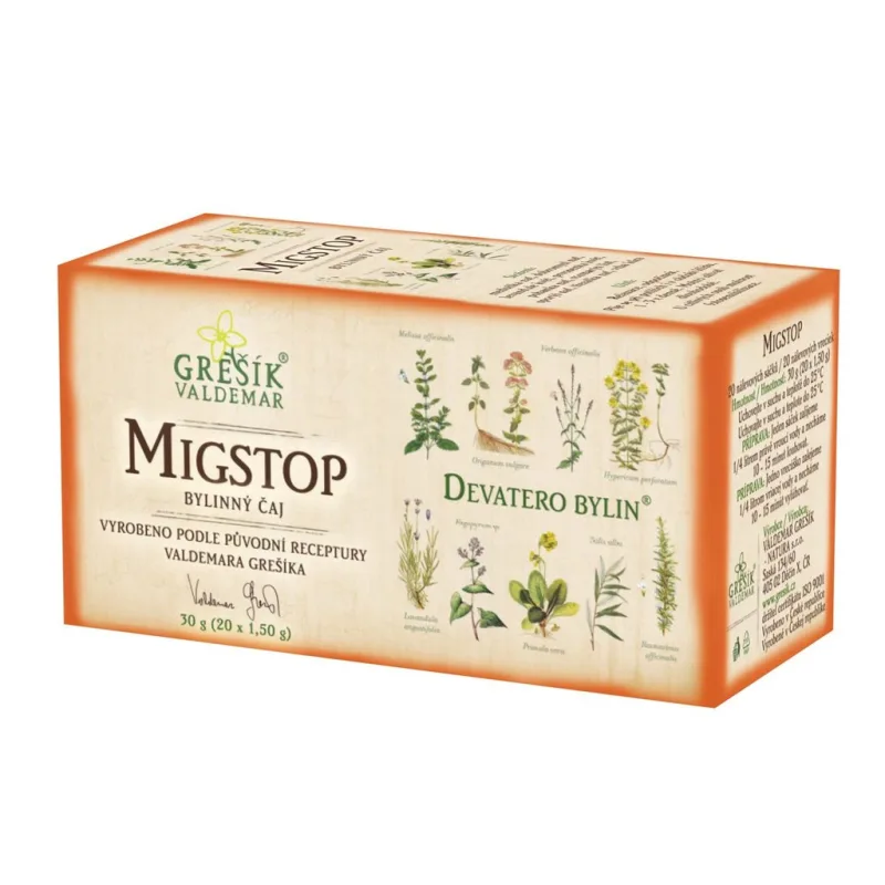 MIGSTOP bylinný čaj porcovaný 20 x 1,5 g GŘEŠÍK