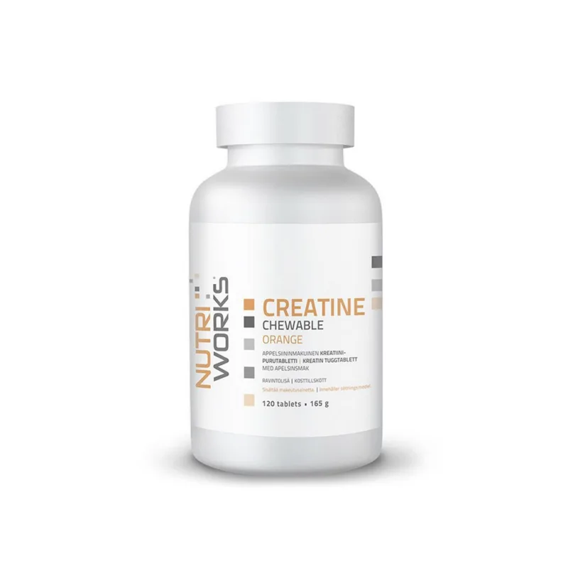 CREATINE CHEWABLE - orange - KREATIN MONOHYDRÁT - pomeranč 120 žvýkacích tbl. NUTRIWORKS