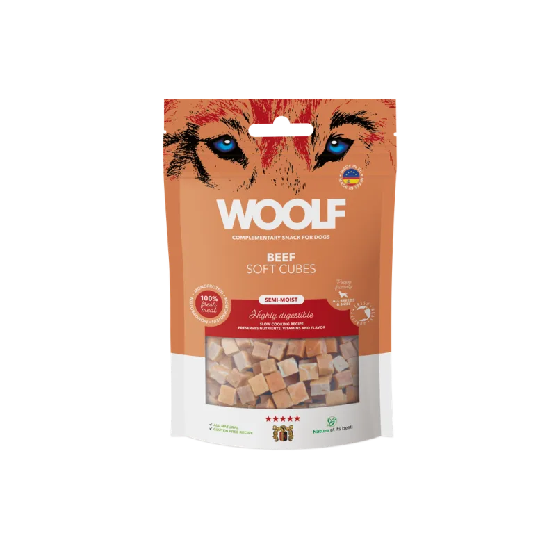 WOOLF Soft Cubes -  Beef/hovězí (monoprotein) 100g