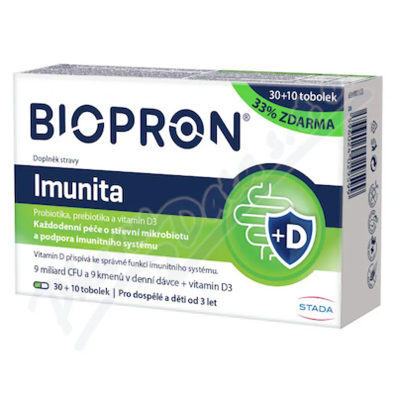 Biopron Imunita probiotika + vitamin D tob.30+10