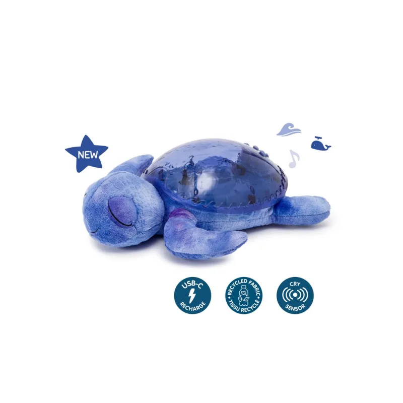Cloud b® Tranquil Turtle™ - Noční světýlko s melodií, Želvička, fialová, 0m+