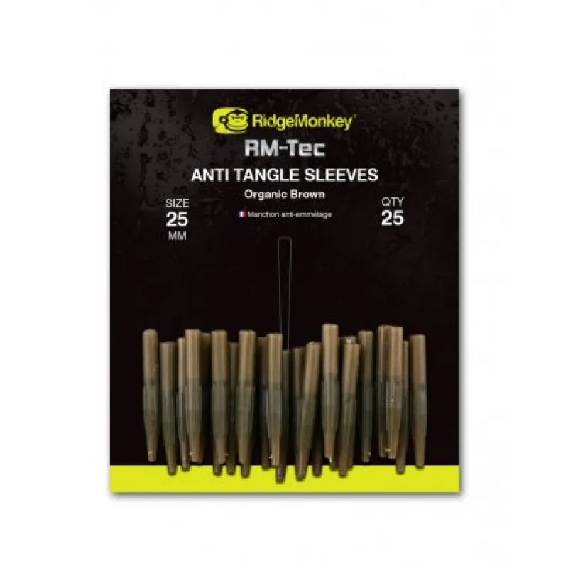RidgeMonkey Anti Tangle Sleeves 25mm 25ks hnědý
