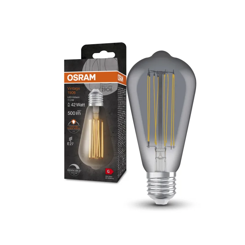 Ledvance stmívatelná LED žárovka E27 11 W VINTAGE EDISON, teplá bílá