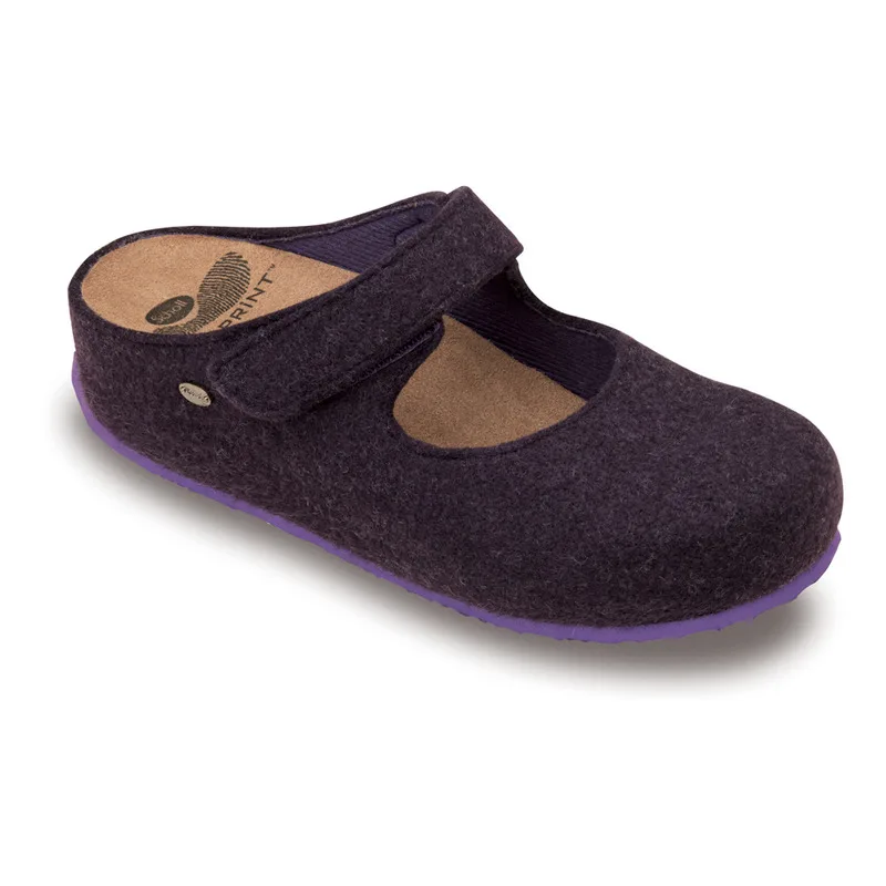 Scholl ARTESIA - purpurová domácí obuv
