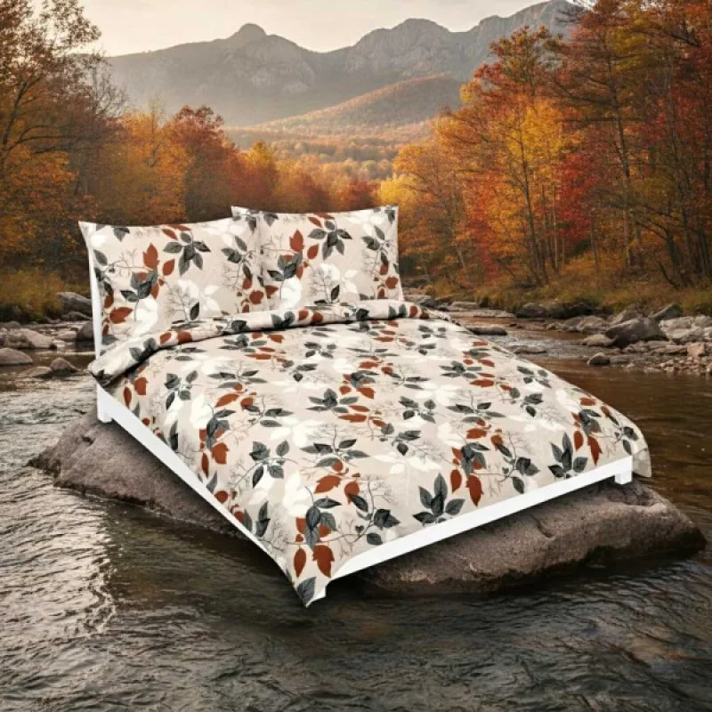 Bavlněné francouzské povlečení 90/807H oranžová Rozměr 180x200,70x90 cm
