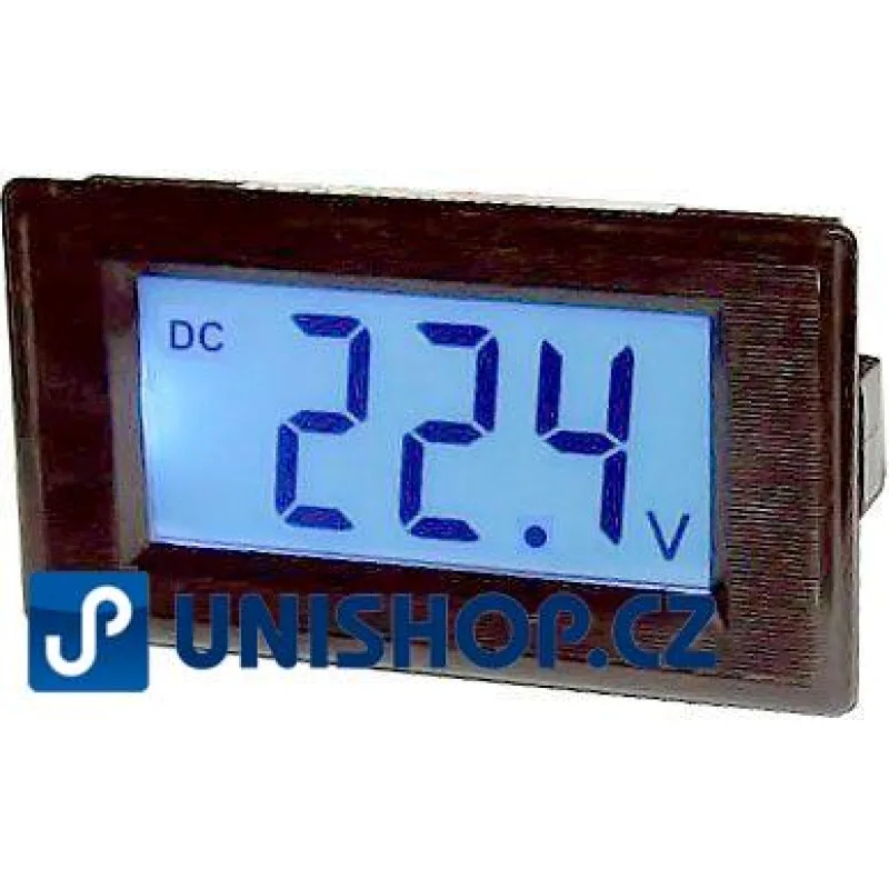 Panelový voltmetr LCD MP 99,9V 70x40x40mm,napájení 8-12V