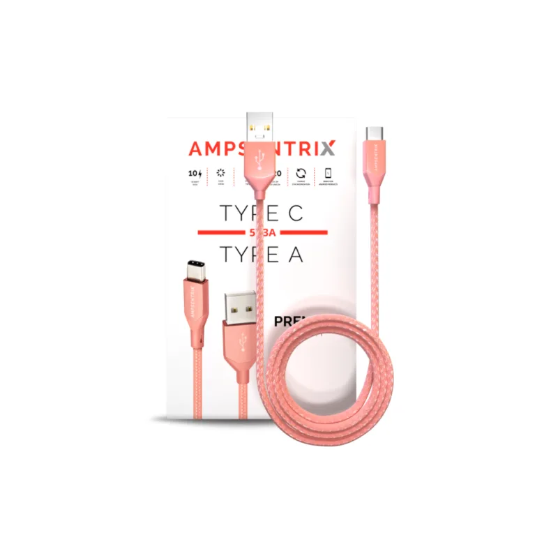 Ampsentrix Infinity kabel USB-A/USB-C Rose Gold 100cm