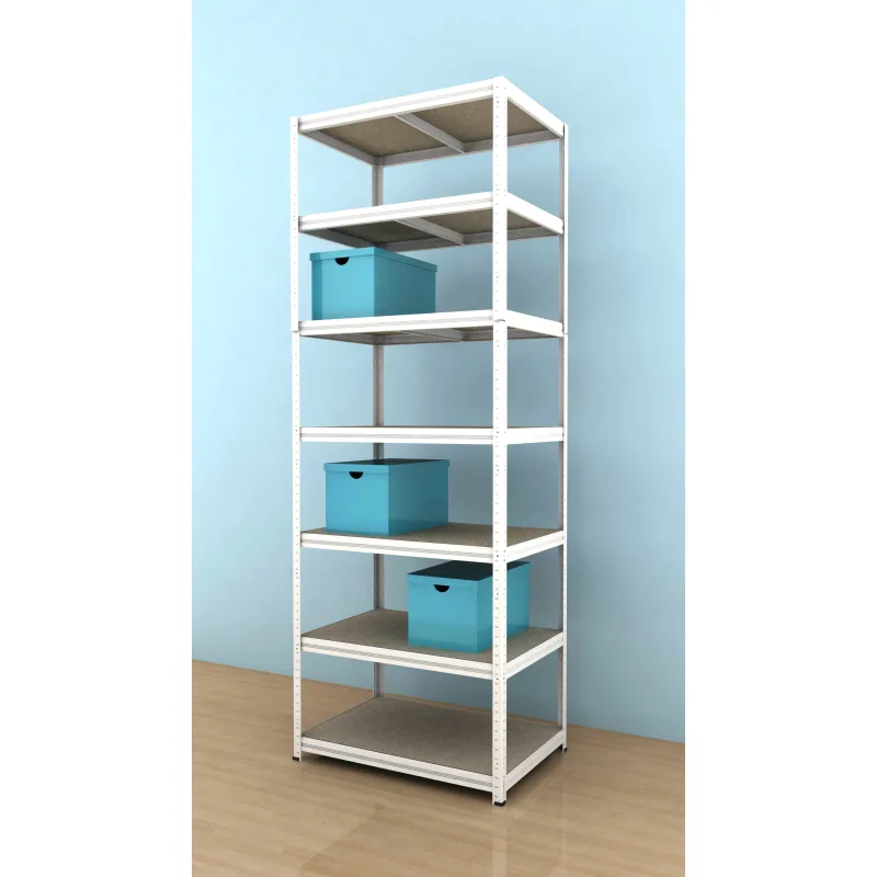 Kovový regál Futur 2600x900x600/7, bílá, 350kg/pol.