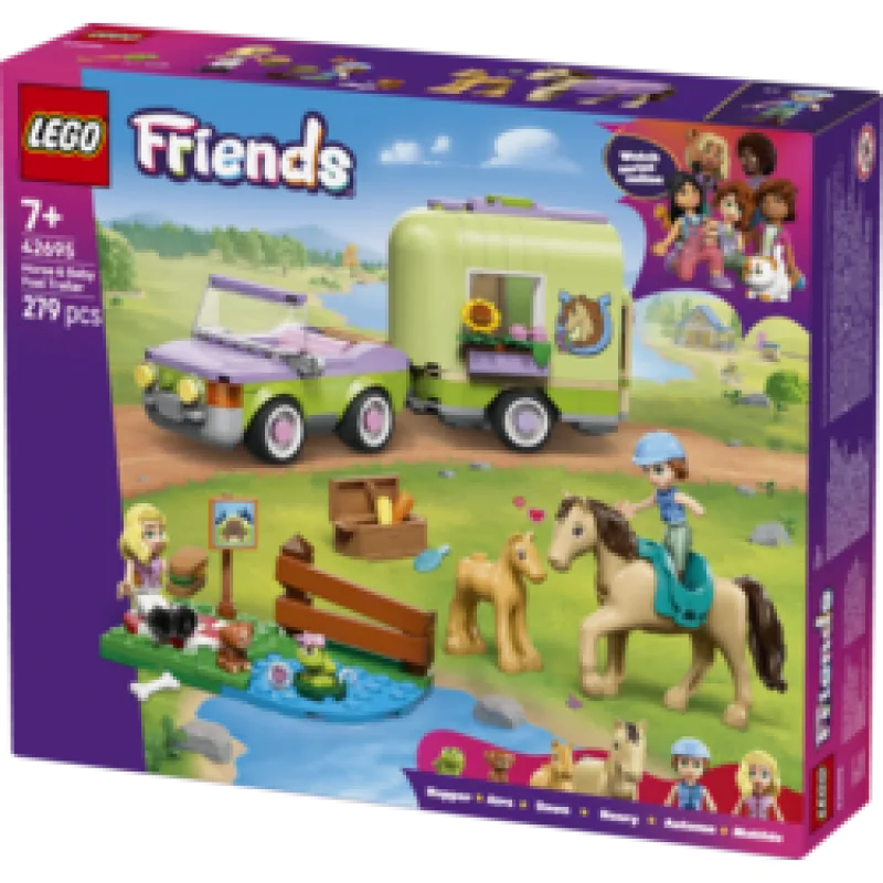 LEGO® Friends 42695 Přívěs s koněm a hříbětem