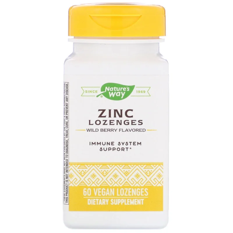Zinc lozenges (zinkové pastilky), příchuť lesní ovoce, 60 veganských pastilek